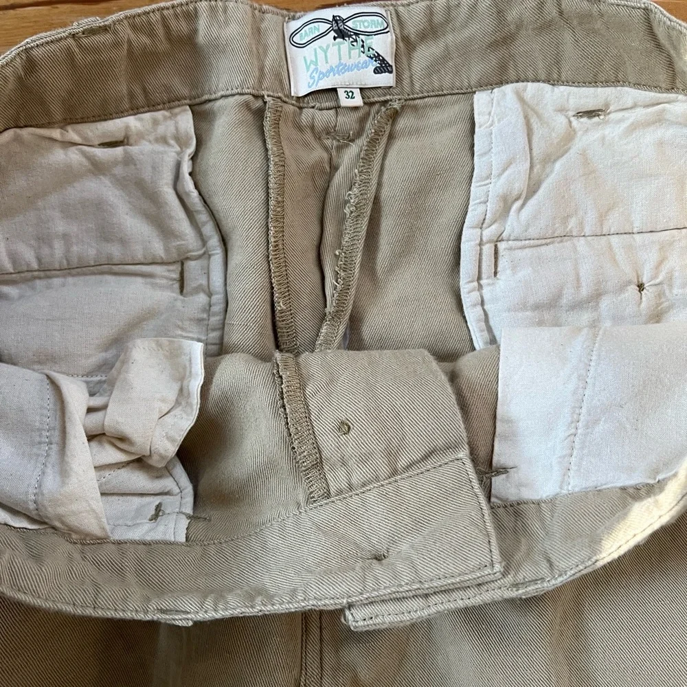 Wythe flat front cotton linen twill chino